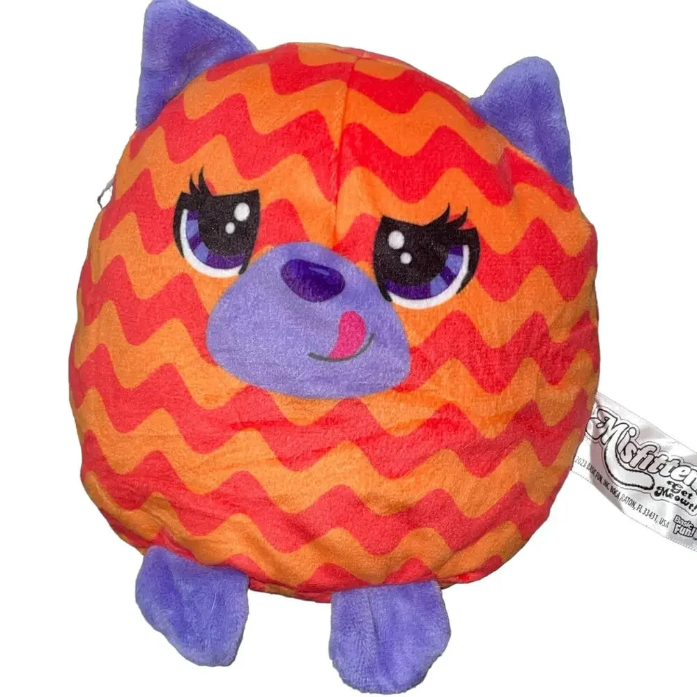 Misfittens Cat Plush Get Meowt of Here Orange Purple Stuffed Animal Kitten 9